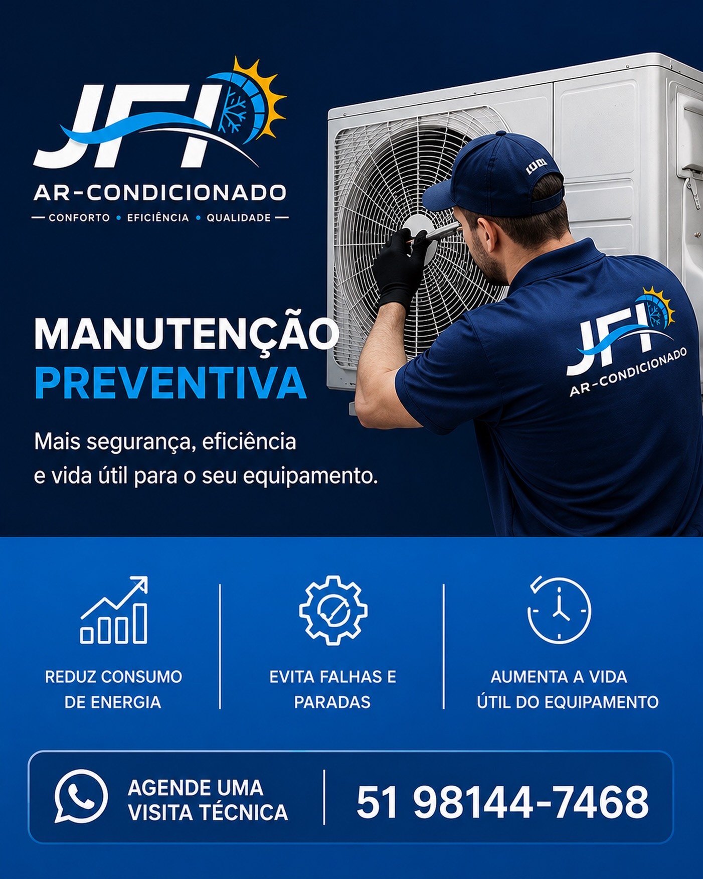 Publicação da JFI sobre manutenção preventiva de ar-condicionado