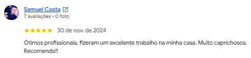 Avaliação de Samuel Costa no Google