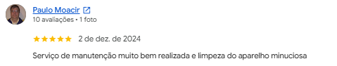 Avaliação de Paulo Moacir no Google
