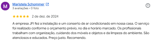 Avaliação de Maristela Schommer no Google
